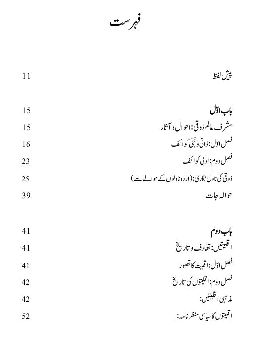 Musharaf Alam Zoki K Novlo Mein Iqliyaton K Misyal Zakiya Parveen مشرف عالم زوقی کے ناولوں میں اقلیتوں کے مسائل